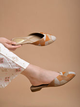 Ethnic Orange Flat Mules For Women & Girls